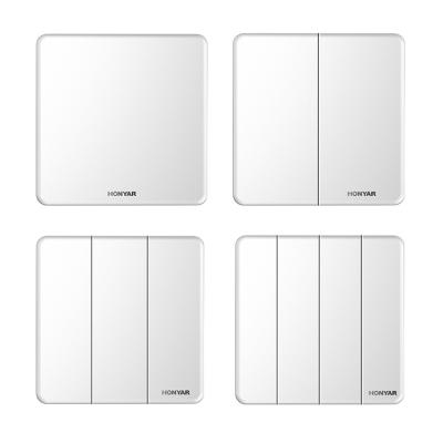 China Honyar Q8 Luxury Tempered Glass Multil Modern Ultra Thin Standard One Strip Two Way Wall Switch for sale