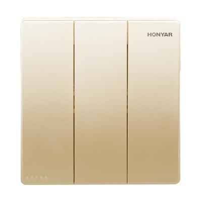 China Honyar Q3 Home Office Residencial 4 Strip 3 Modern Luxury Push ON/OFF Gold Bottom Lamp Switch for sale