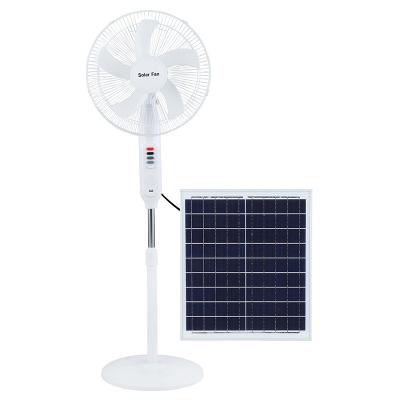 China Iron+plastic LIGHTSINCERE Battery Powered 16 Inch Solar Standing Ventilation Fan With Solar Panel Stand Rechargeable Solar Fan for sale