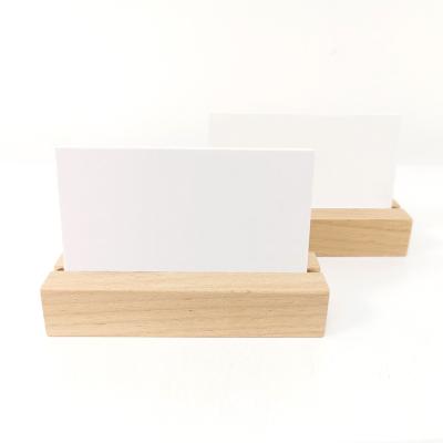 China Art Crafts High Quality Business Card Holder Desktop Wood Platform Wooden Business Card Holder for sale