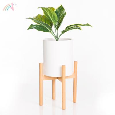 China Easy Assemble Modern Home Office Decor Wall Hanging Flower Planter Bud Vase In Vintage Wood Stand Holder Glass Propagation Station for sale