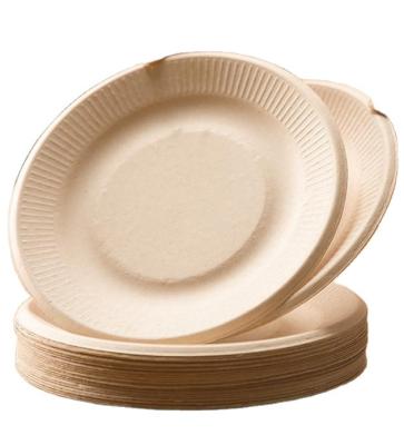 China Compostable In 2022, the environment-friendly disposable sugarcane pulp paper plate was sold hot for sale