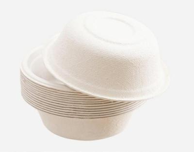 China Compostable Disposable sugarcane pulp paper bowl for sale