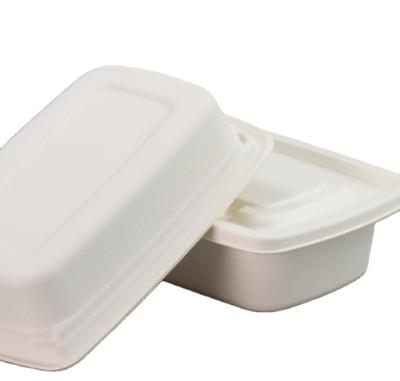 China Eco-friendly 500ML Food box,Fast Food Packing Box,Disposable biodegradable lunch box for sugarcane pulp for sale