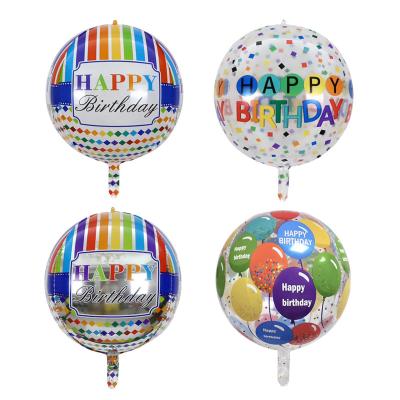 China party decoration happy birthday 4D foil balloon 22 inch props round balloon 22