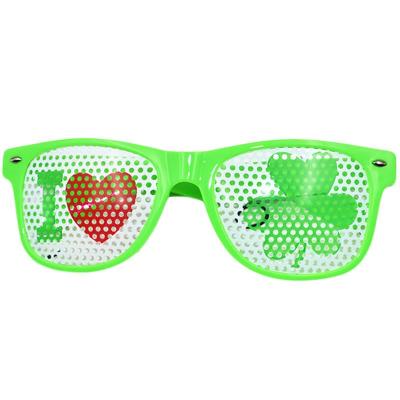 China Clothing Prop Mini Holes Eyeglasses Party Glass St Patrick's Day Decoration Cute Funny Irish Disposable Festival Creative Clover for sale