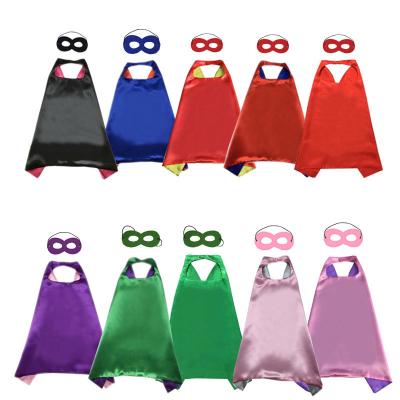 China Festival Decoration Cosplay Superhero Capes Mask DIY Superhero Cloak Caps With Masks Halloween Costume Christmas Party Kids for sale