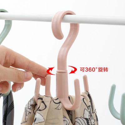 China [Rotatable] Multi-Function Four-claw Bathroom Coat and Hat Hanger Hook Bag Tie Shoes Scarf Rack Household Clothes Washing Rack for sale