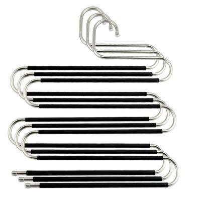 China Multifunctional non-slip durable S-shaped magic pants racks household multi-layer stainless steel pants racks storage racks for sale