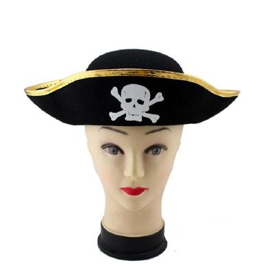 China Modern Captain Party Cosplay Hat Prop Prop Skull Print Pirate Costume Halloween Masquerade for sale