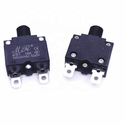 China Thermal Circuit Breakers 16A 125/250V AC 32V DC Push Button Reset Overload Protector Switch Overload Switch Standard for sale