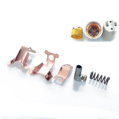 China Lamp Parts Electric Lamp Holder Fitting Ceramic Body Metal Stamping Contact Assemblies for sale