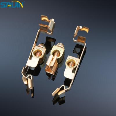 China Switch Socket Contact Brass Copper Metal Stamping Parts For Universal Three Outlet Wall Switch Socket for sale