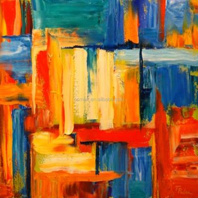 China Cheap and High Quality 100% Hand Painted Abstract Osmart Art Oil Painting Bright Color for sale