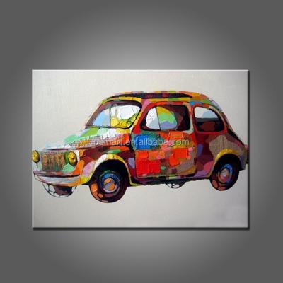 China Wholesale Price Canvas Oil Painting Handmade Abstract Car On Canvas Modern Abstract Car Paintings For Wall Decoration for sale