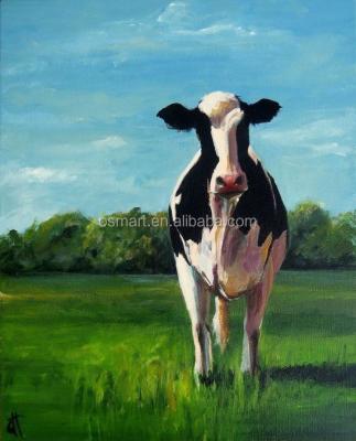 China Abstract Sound Classical Black and White Cows in New Zealand 100% Handmade Decoration Oil Paintings in Canvas for sale