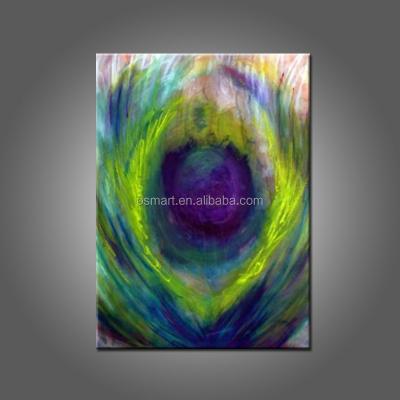 China Handmade Abstract Peacock Feathers Pictures On Canvas For Wall Decoration for sale