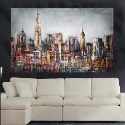 China Professional Artist Hand Painted High Quality Modern Landscape Abstract Oil Painting On Canvas Abstract New York Oil Painting for sale