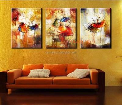 China Abstract Handmade Picture On Canvas Modern Paintings Fabric Painting Designs Abstract Ballet Oil Painting for sale