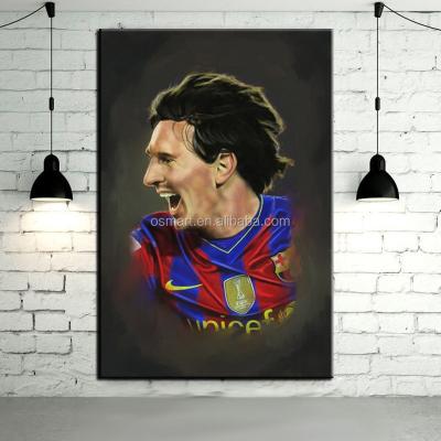 China Best Handmade High Quality Impressionist Footballer Messi Oil Painting On Canvas for sale