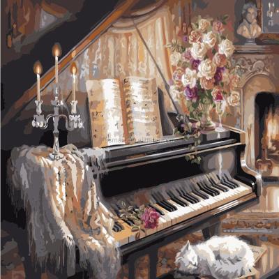 China Wholesale Good Quality Handmade Abstract Living Room Piano Oil Painting for sale