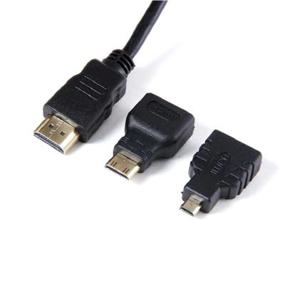 China Multimedia High Speed ​​1080P 3 in 1 HDMI to HDMI cable / to mini HDMI / to micro HDMI adapter kit for sale