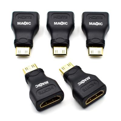 China High Quality Copper Gold Plated Mini HDMI Male To HDMI Female Connector Hdmi Adapter Changer for sale