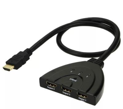 China COMPUTER HDMI Switch 3x1 3 Port HDMI Splitter HDTV Pigtail Switch Support 3D 1080P for sale