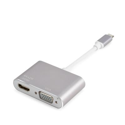 China COMPUTER Factory Price High Speed ​​USB C to HDMI 4K VGA Adapter Type C2 C in 1 Hub Support 4K for sale