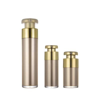 China Wholesale Cosmetic Factory Package Gold Lotion Pump Plastic Container for sale