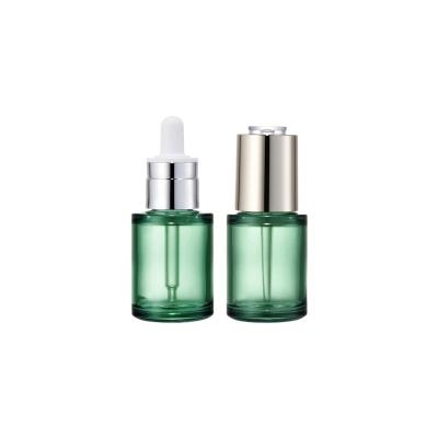 China Personal Care Products Skin Care 30ml Face Serum Bottle Green PET Bottle For Cosmetic Packaging, Plastic Dropper Bottles for sale