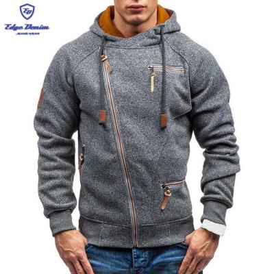 China New Men's Hoodie Anti-Shrink 2019 Spring Slim Fit Hooded Sweatshirt Long Sleeve Casual Solid Zipper Hoodies For Men for sale