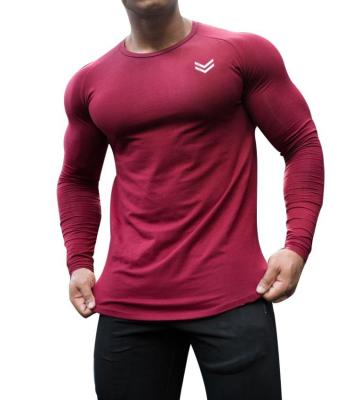 China Wholesale High Quality Breathable Gym Clothing Long Sleeve Slim Fit Fitness Sports Cheap T-Shirt For Men for sale