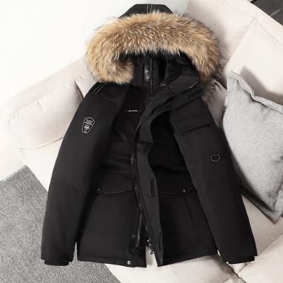 China High Quality Men's Winter Thick Warm Fur Hooded Duck Down Jacket Wholesale Windproof Coat for sale