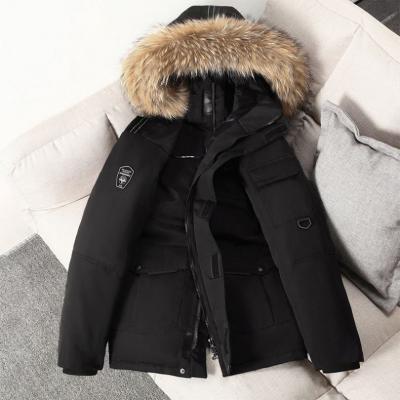 China Winter Thick Warm Breathable Fur Wholesale High Quality Men's Hooded Duck Down Jacket Coat for sale