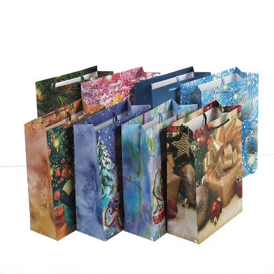 China Recycled Materials Christmas gift greeting shopping paper bag for sale