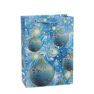 China Recycled Materials Christmas gift greeting shopping paper bag for sale