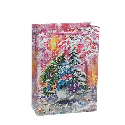 China Recycled Materials Christmas gift greeting shopping paper bag for sale