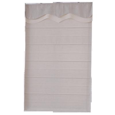 China Small Fresh Thickened Solid Canvas Easy Clean Japanese Curtain Cream Lifting Shading Roman Roll Curtain for sale