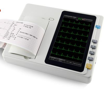 China ECG electrocardiogram macihne price good 7 inch touch screen electrocardiograph machine 3 channel touch screen 3 channel for sale