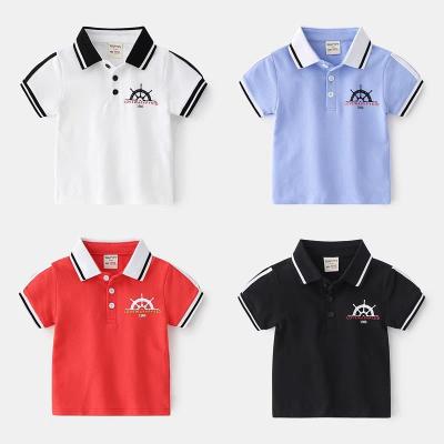 China Children Anti-Shrink Summer Solid Color Short Sleeve Kids Casual Polo Shirt Custom Logo Solid Color Polo Shirt for sale