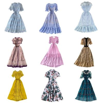 China Retro Floral Dress Women's Summer Washable Chiffon Spring News Clothing Character for sale