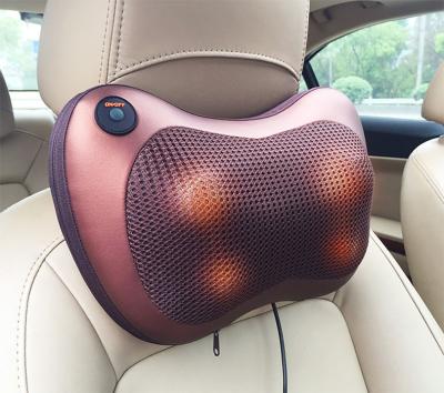 China 2022 Best Amazon Sales Car Neck Pillow Neck Massager Pillow Kneading Massage Cushion Electronic Shiatsu Heat Massage Pillow for sale