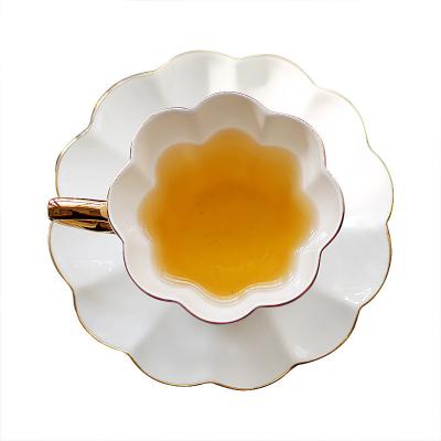 China Phnom Penh stocked premium ceramic tea cup and saucer suitable for afternoon tea wedding cups for sale