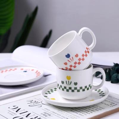 China Wholesale Viable Simple Ceramic Coffee Mugs Logo Factory Customizable Straight Hair for sale