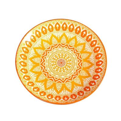 China Sustainable Wedding Ceramic Restaurant Bohemia Porcelain Round Dish Salad Dinner Dishes for sale