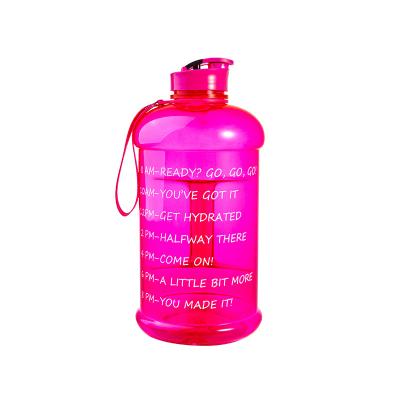 China Viable 2.2L Water Bottle With Time Motivation Marker Half Gallon Leakproof Drinking Bottle for sale