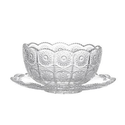 China Sustainable Espresso Snowflake Glass Dessert Cup Saucer Ice Cream Bowl Vintage Embossed Coffee Tea Cup for sale