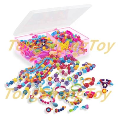 China DIY Jewelry Box Set Pop Beads Customized Creative 520pcs Kids Bead Toy Sets Girls DIY Handmade Snap Beads Puzzle Wear Necklace Toys for sale