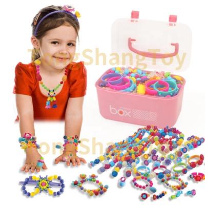 China DIY Jewelry Box Set Popsicle Beads Customized DIY Handmade Toys Girl Bracelet Jewelry Making Toys Bracelets Children With Accessory Set for sale